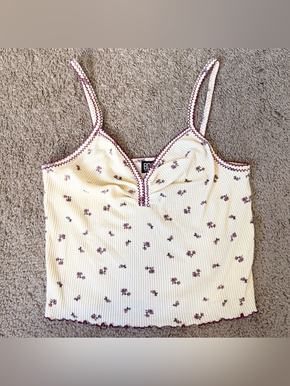 BDG Urban Outfitters Cream Floral Print Cropped Camisole